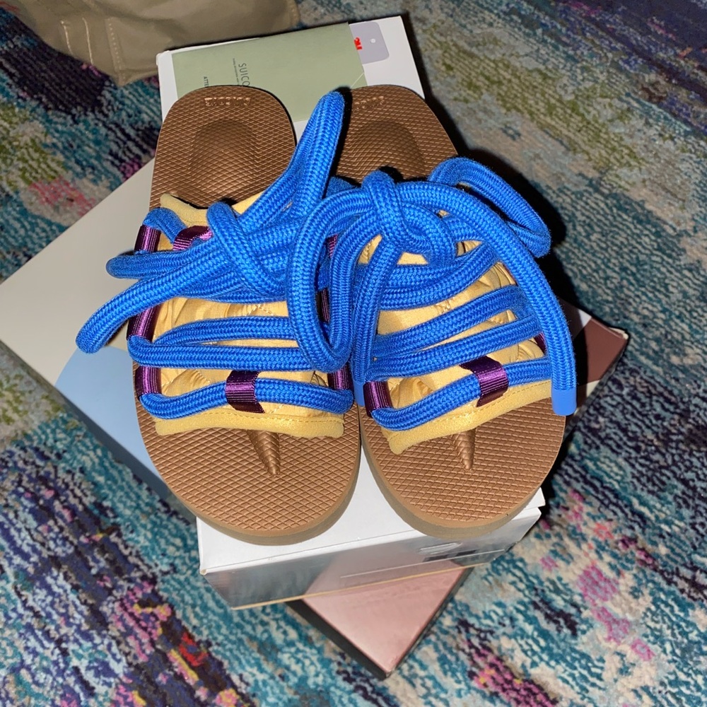 KidSuper x Suicoke Mens / Womens Sandals with Blue and Brown Accents